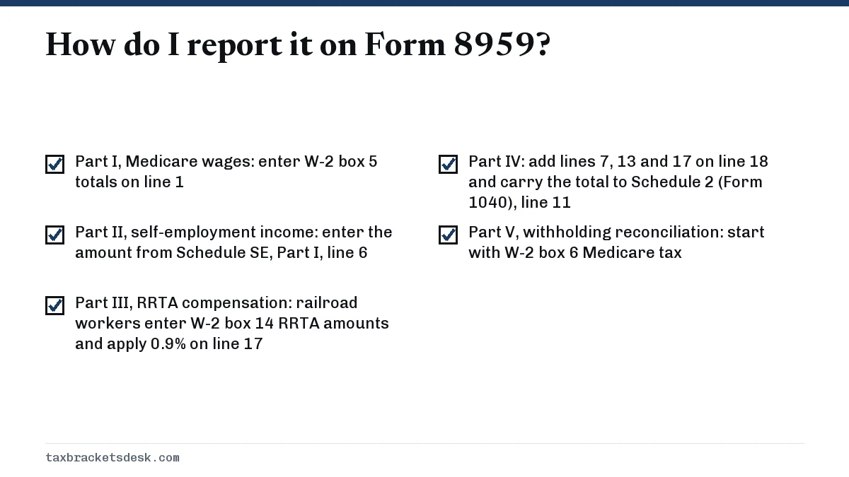 How do I report it on Form 8959?