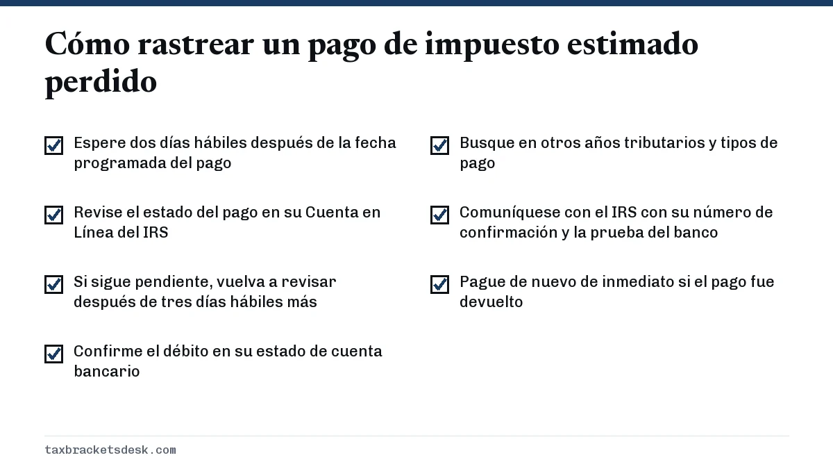 Cómo rastrear un pago de impuesto estimado perdido