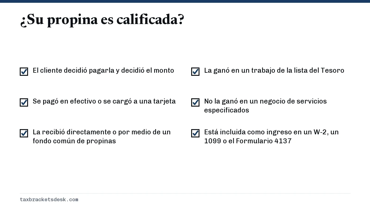 ¿Su propina es calificada?