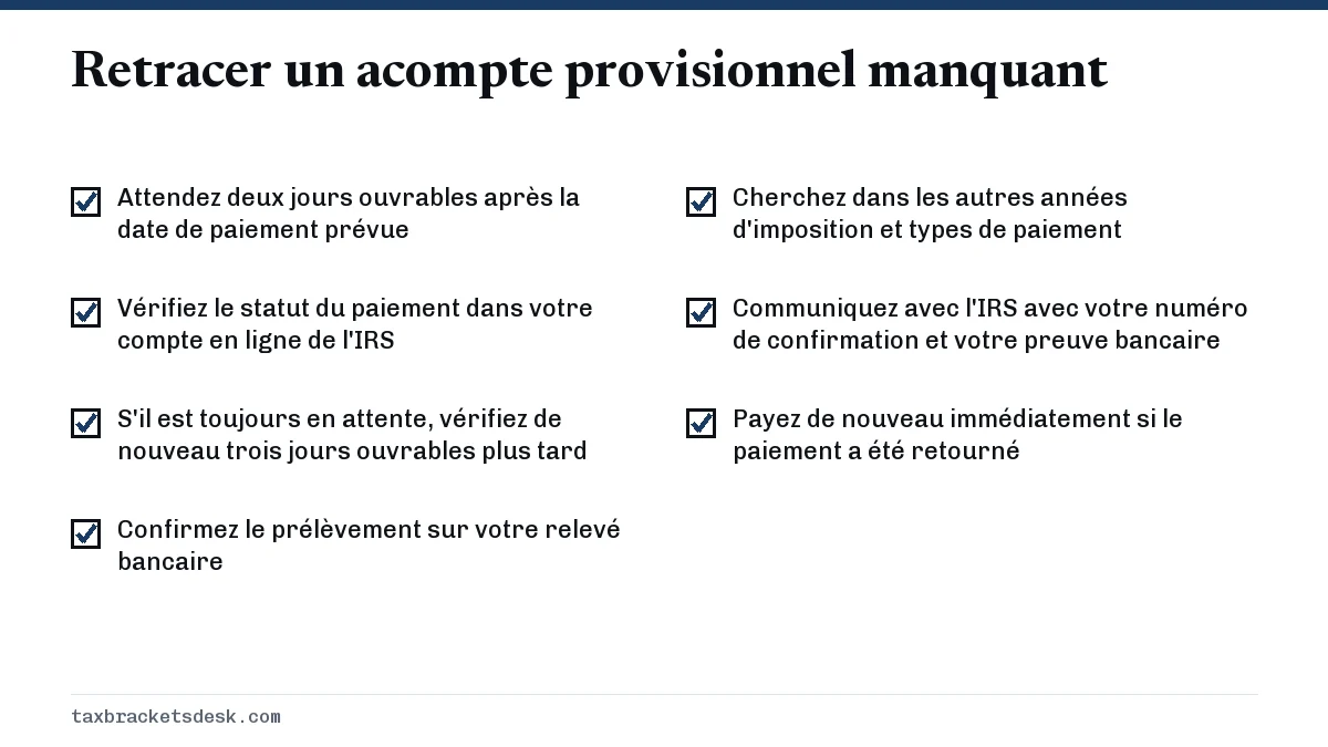 Retracer un acompte provisionnel manquant