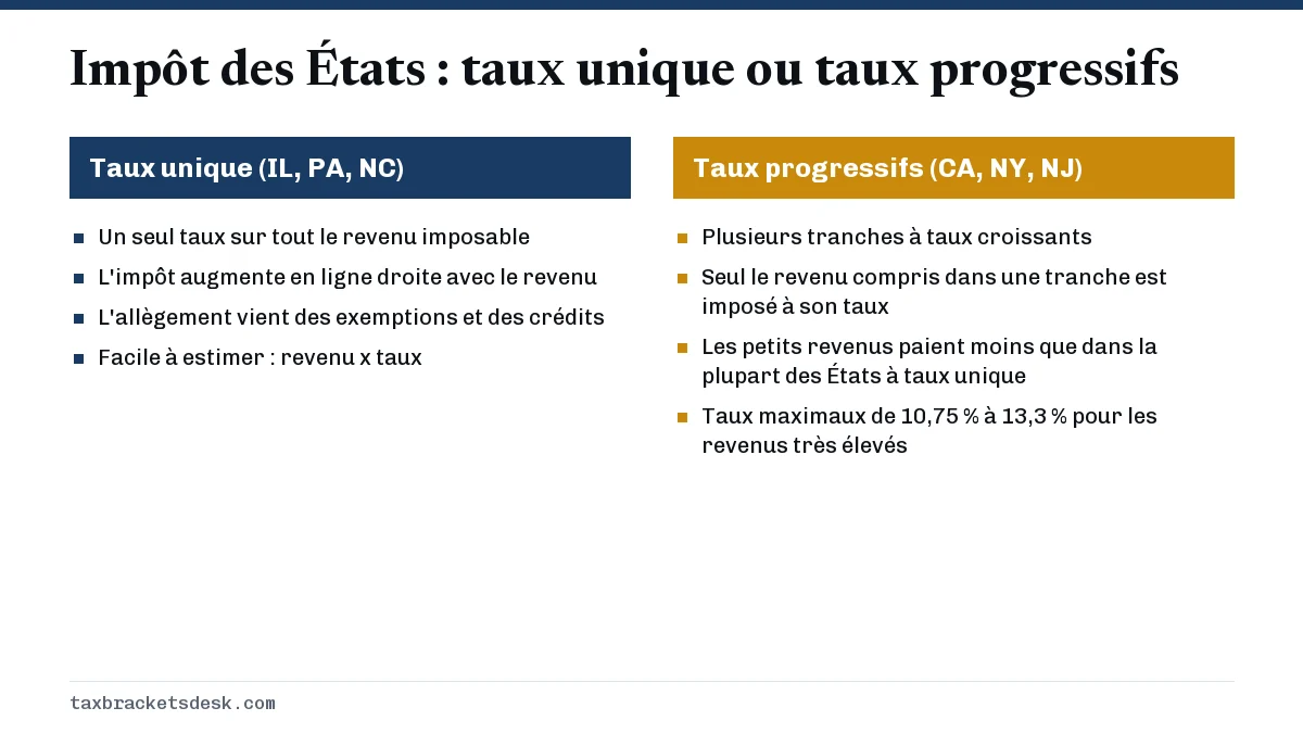 Impôt des États : taux unique ou taux progressifs