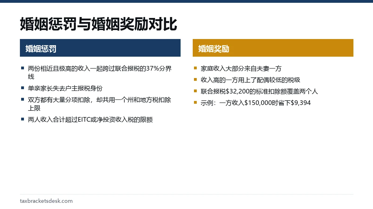 婚姻惩罚与婚姻奖励对比